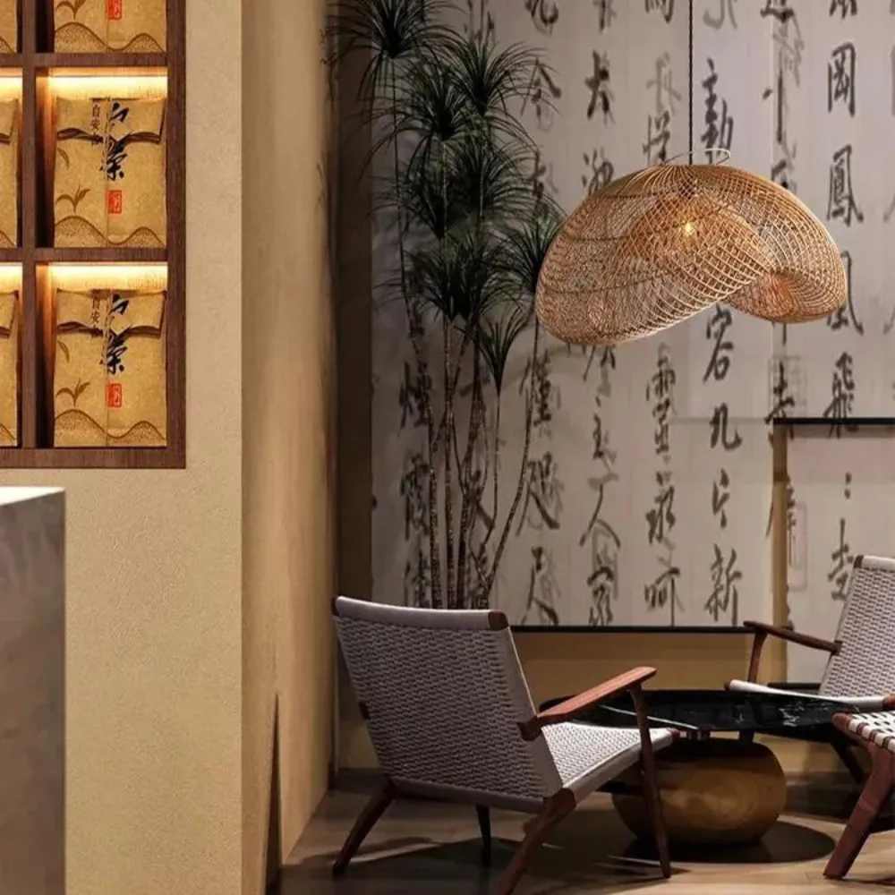 The Alluring Rattan Essence of Wabi-Sabi Pendant Lamp D832