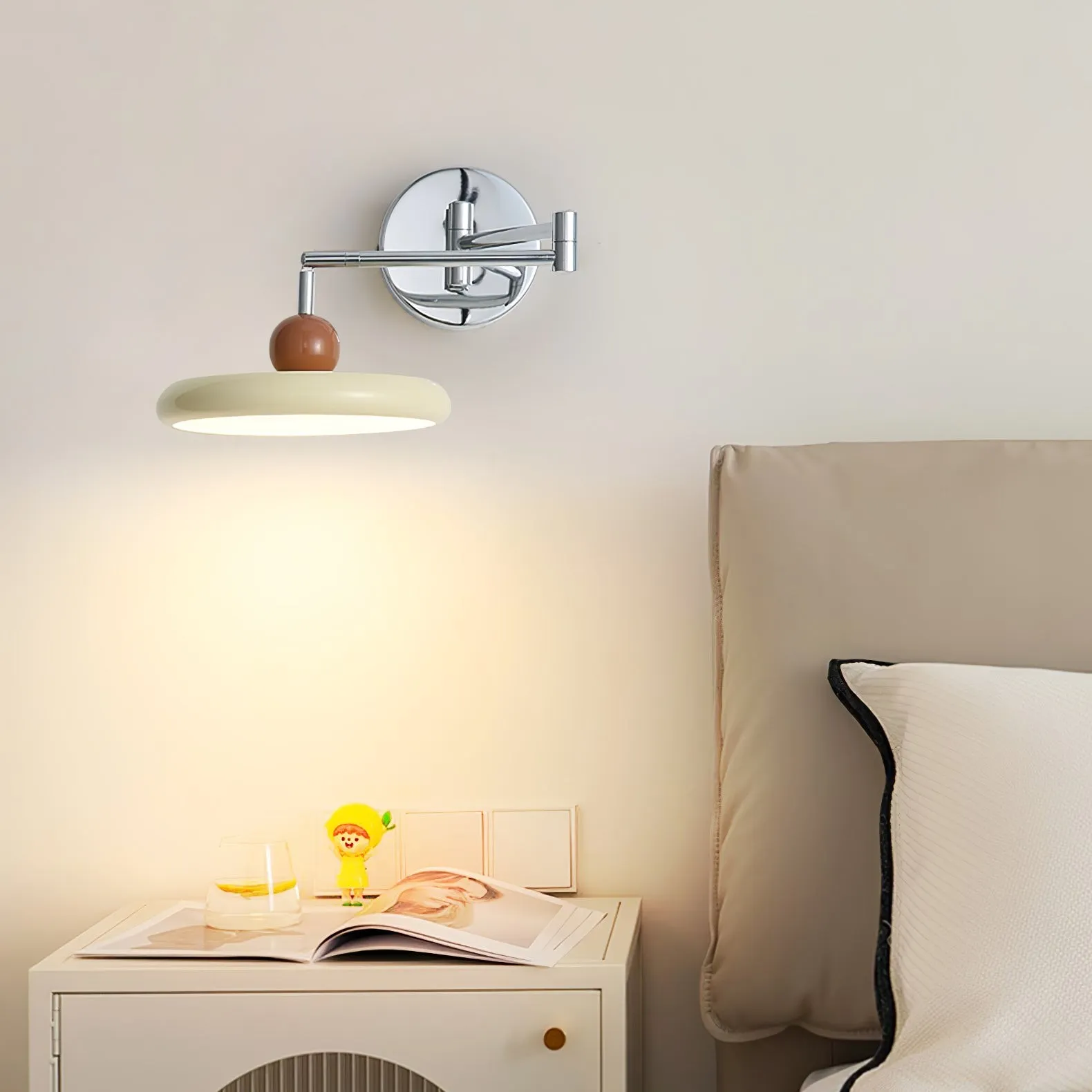 Minimalist French Creative Cream Style Rotatable Swing Arm Wall Lamp M460