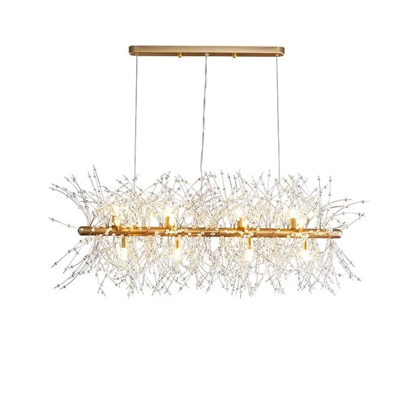 Modern Rectangular Crystal Fireworks Chandelier S15