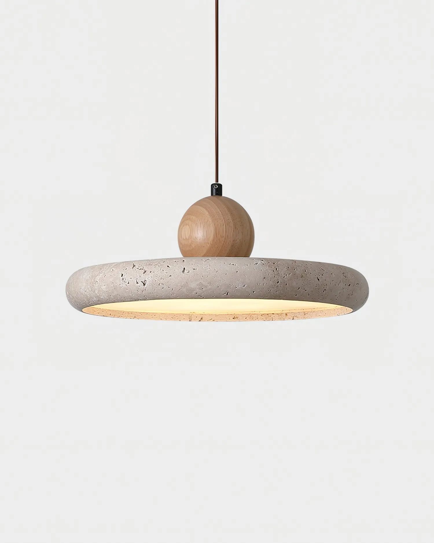 Modern Minimalist Wood Travertine Disc Pendant Light M241