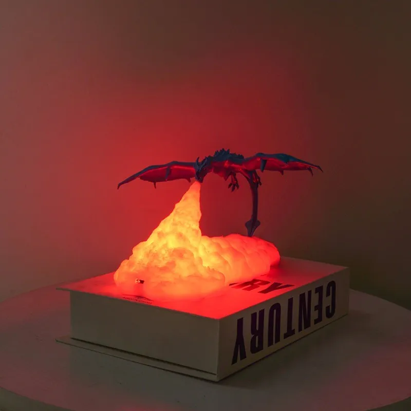 Creative 3D Printed Airplane Fire Dragon Table Lamp M99