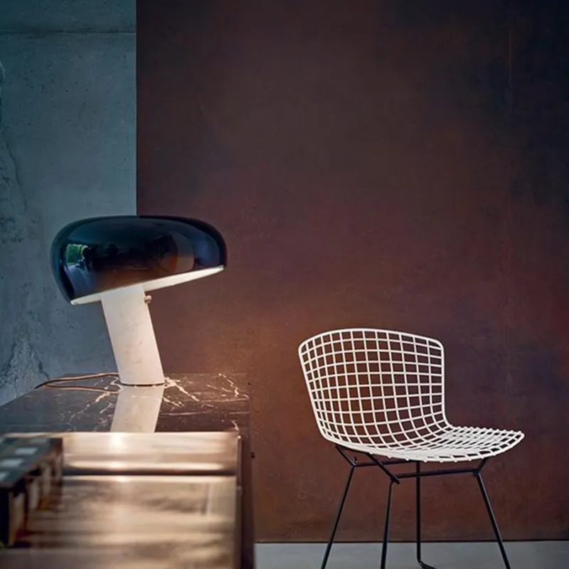Modern Scandinavian Curved Marble Table Lamp