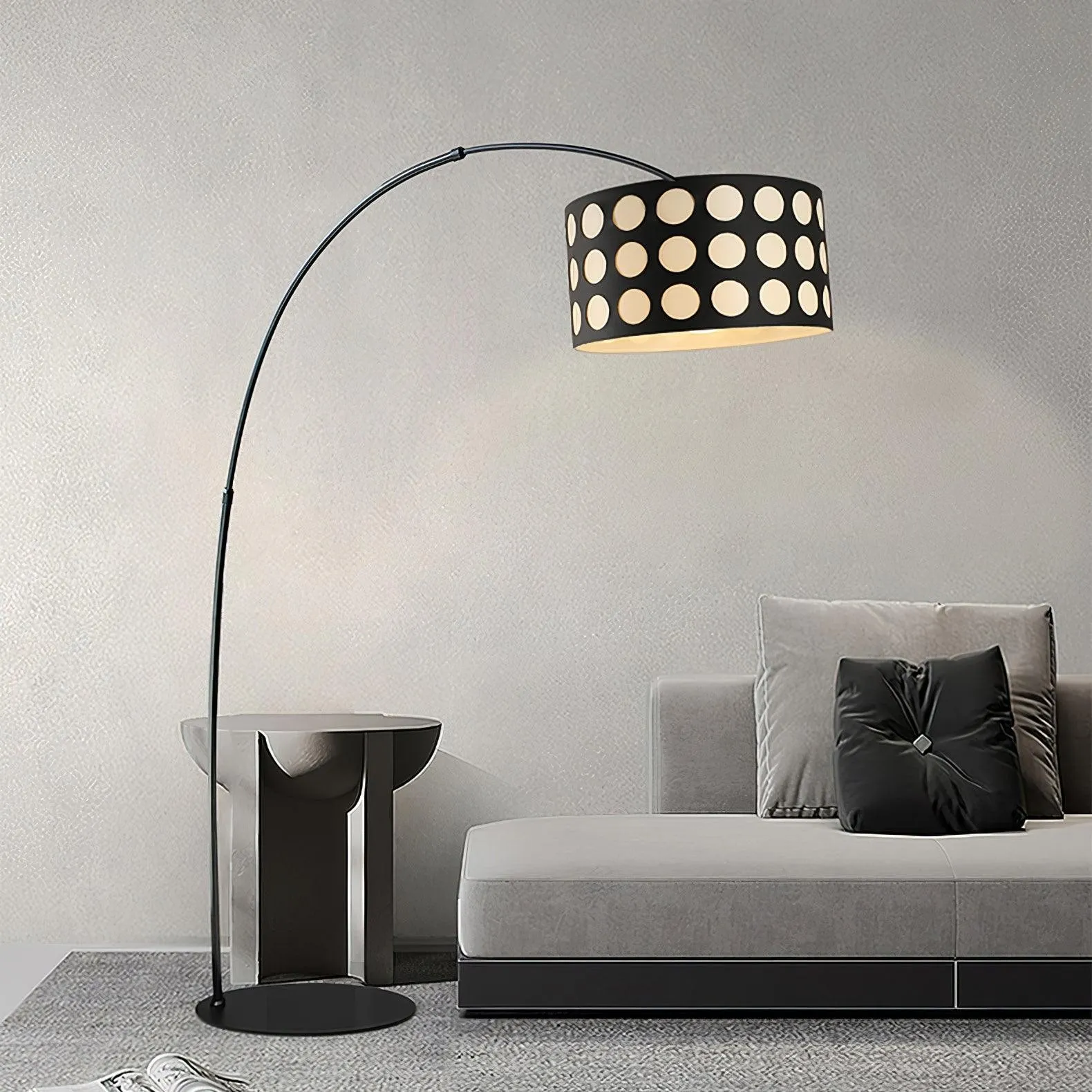Geometry Polka Arc Fabric Floor Lamp S363
