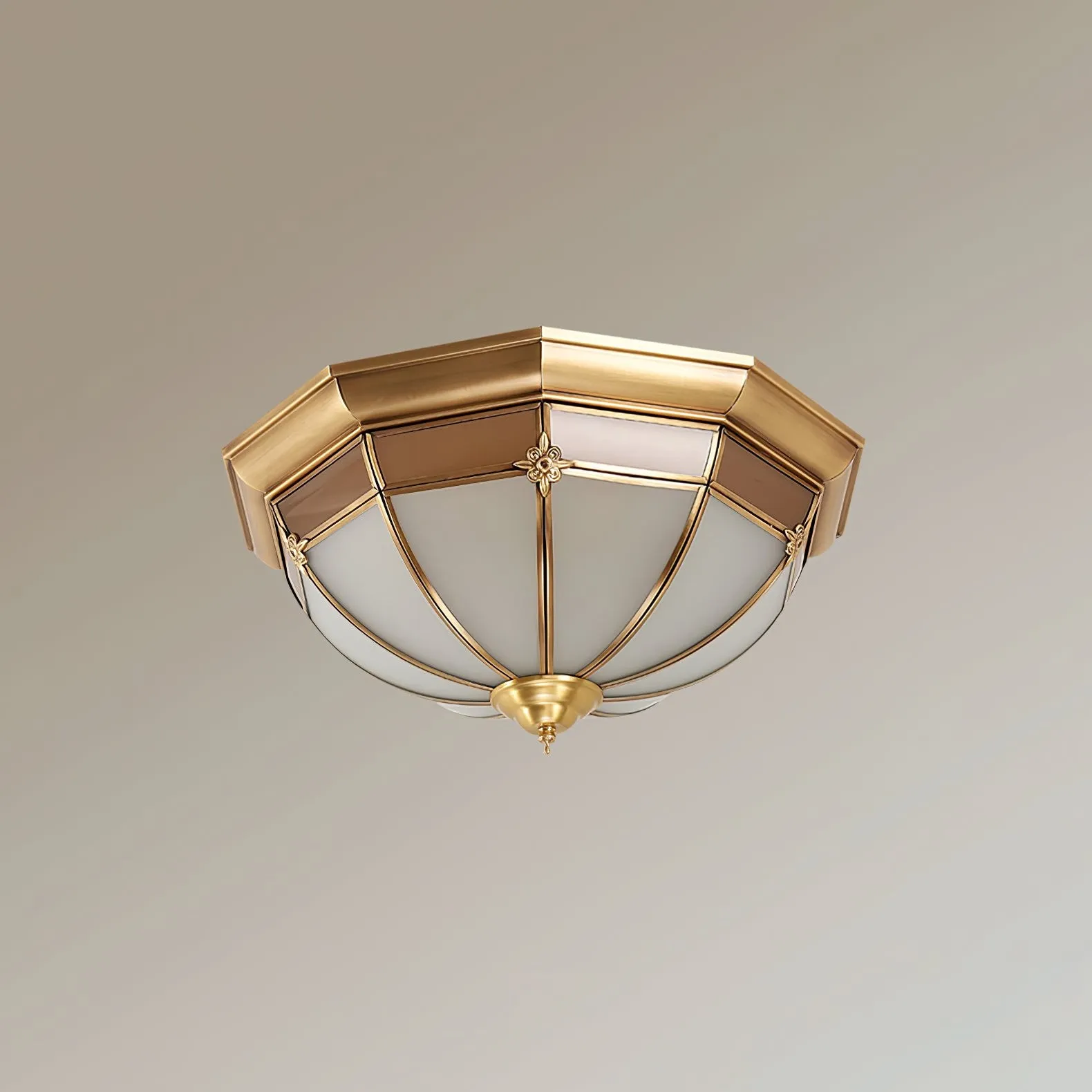Dome Brass Flush Ceiling Lamp M563