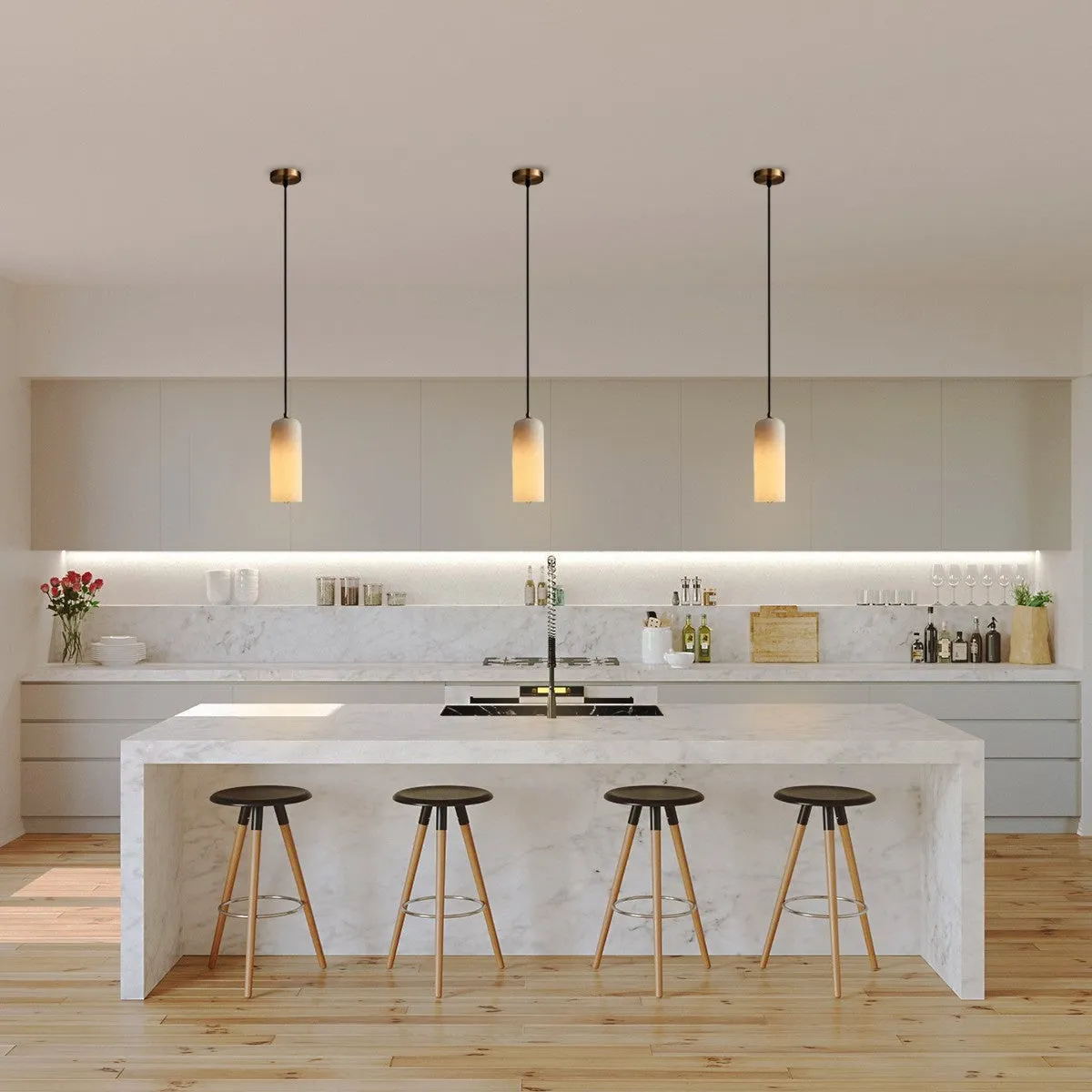 Nordic Modern  Alabaster Monty Pendant Light D888