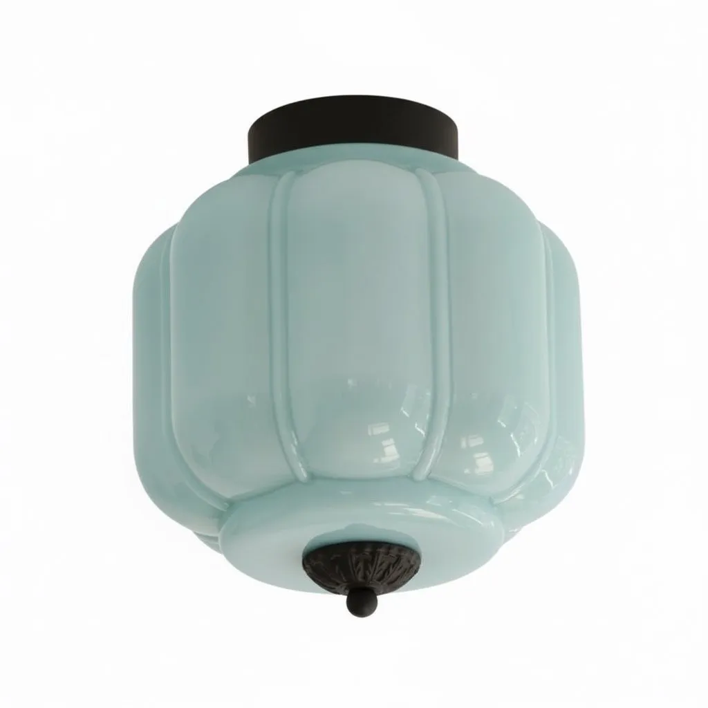 Vintage Eloise Milk Glass Flush Mount Ceiling Light - Vintage Charm Soft Glow T287
