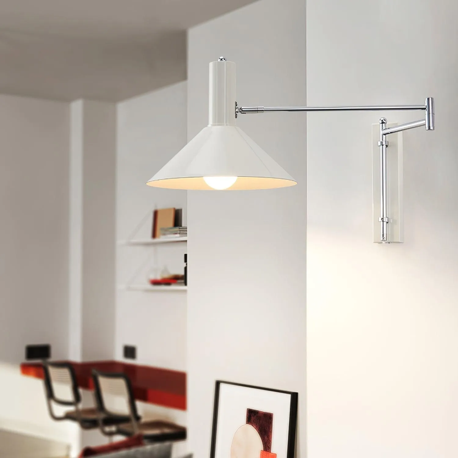 Adjustable Swing Arm Peak Plug In Wall Lamp S189