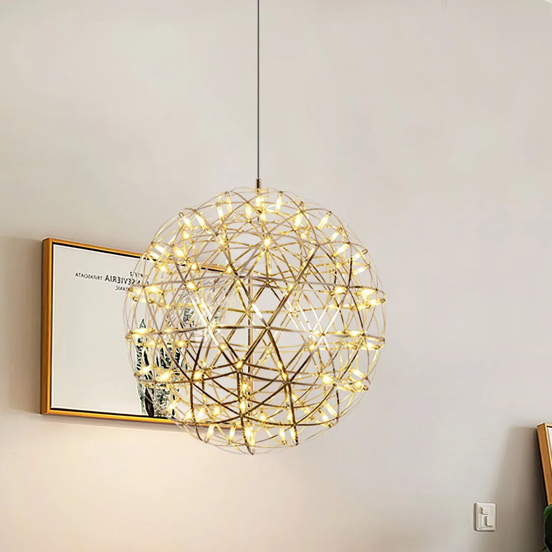 Silver Spark Ball Pendant Light T204