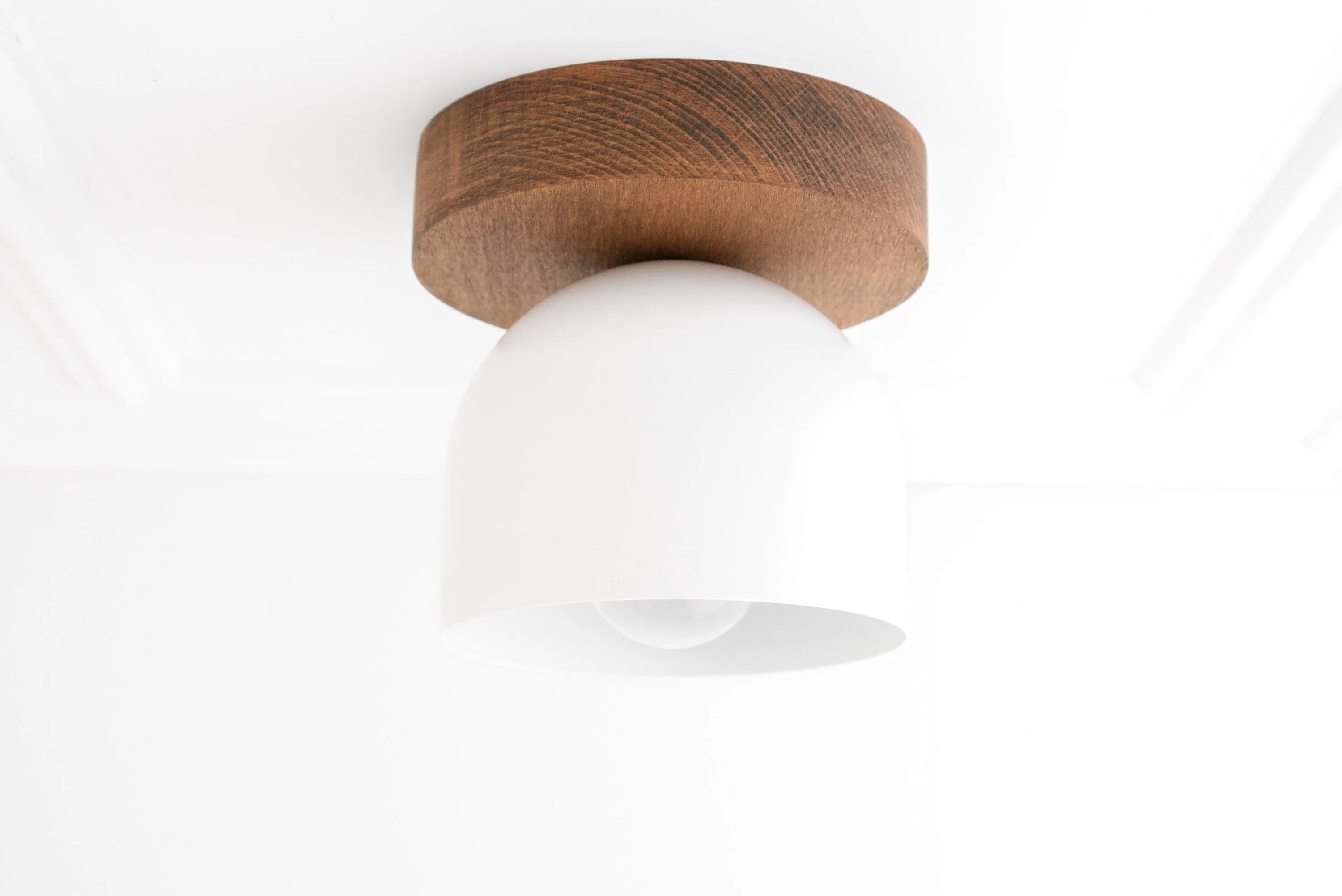 Metio Dome Modern Rustic Ceiling Light - Wooden and Metal Fusion T372