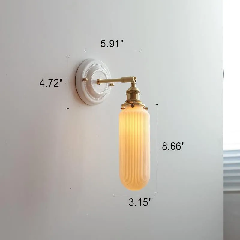 Vintage Ceramic & Brass Wall Sconce – Elegant Lighting for Bedrooms & Hallways T265