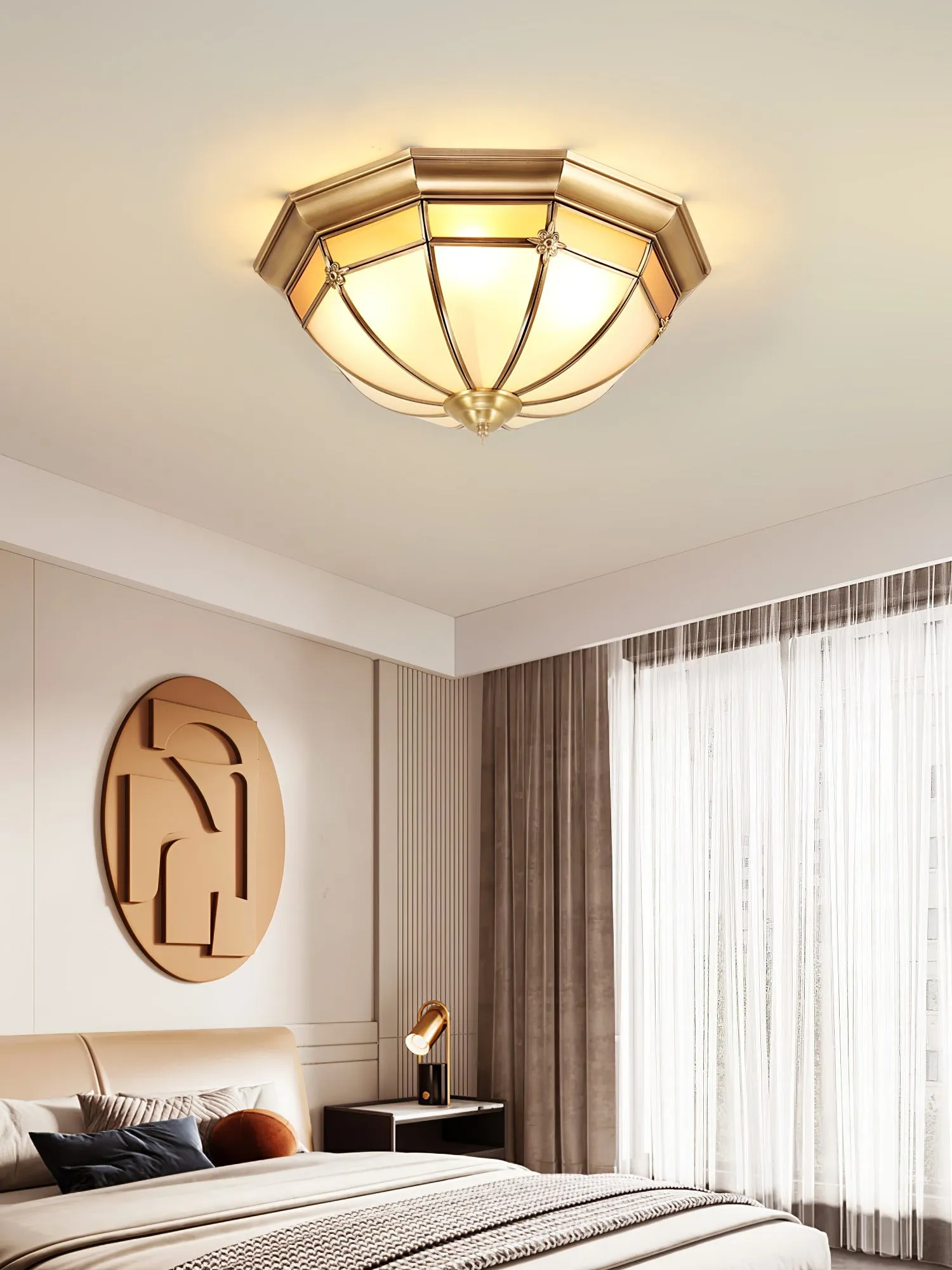 Dome Brass Flush Ceiling Lamp M563