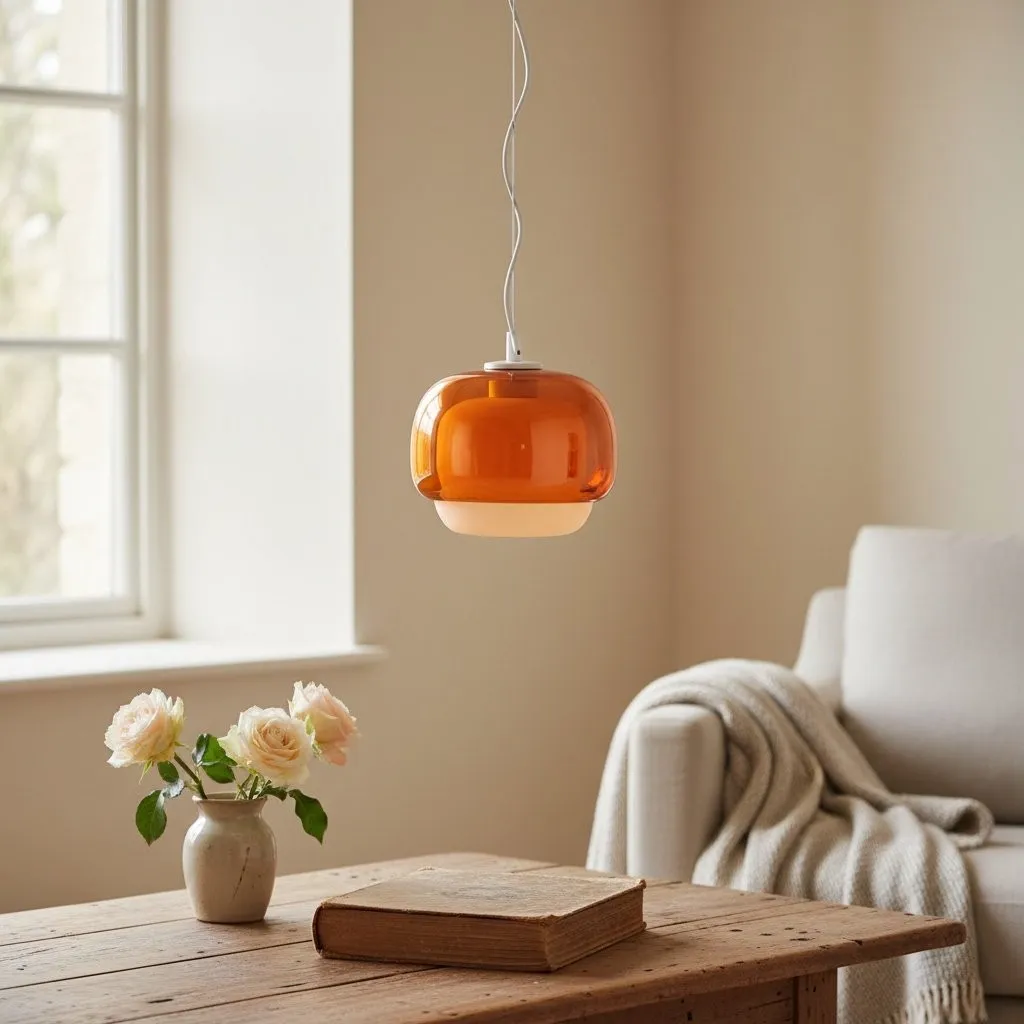 Clinco Modern Mushroom Pendant Light - Colored Glass Hanging Light T418