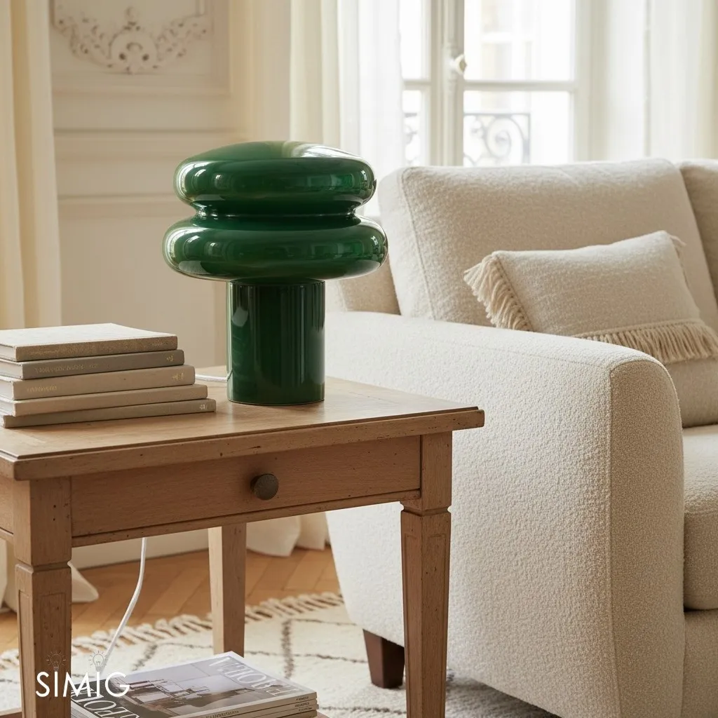 Orra Small Opal Table Lamp - Mushroom Glass Lamp for Living Room T422