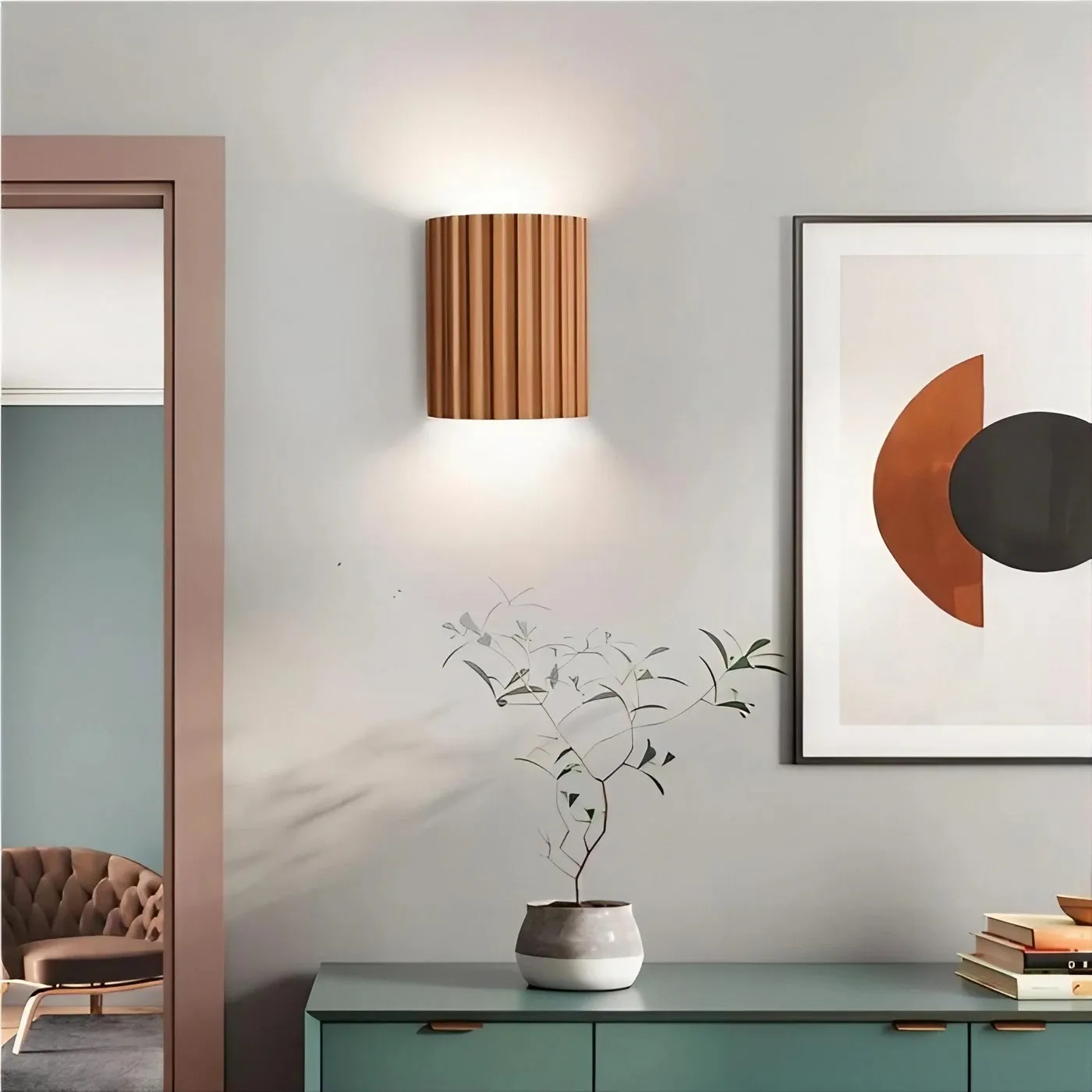 Scandinavian Ribbed Resin Fluted Wall Lamp S92