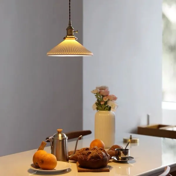 Modern Pleated Ceramic Pendant Light S122