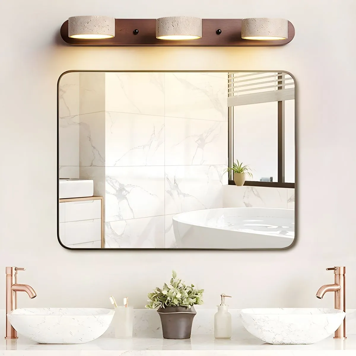 Natural Travertine Dual Wall Lamp G115