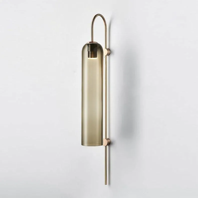 Glass Float Glide Cylindrical Wall Lamp for Bedroom
