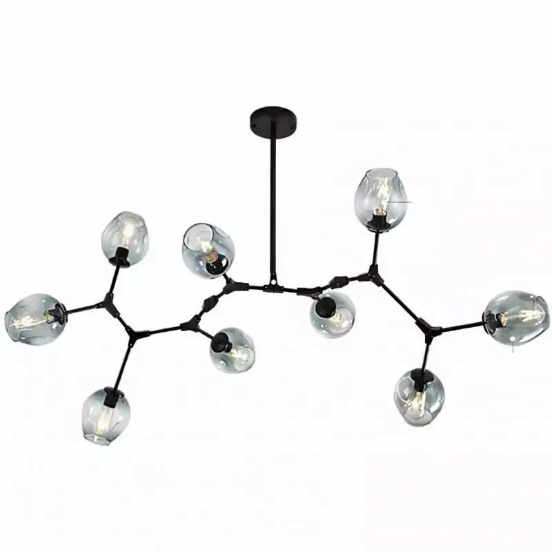 Asymmetrical Articulated Globe Branching Bubble Chandelier