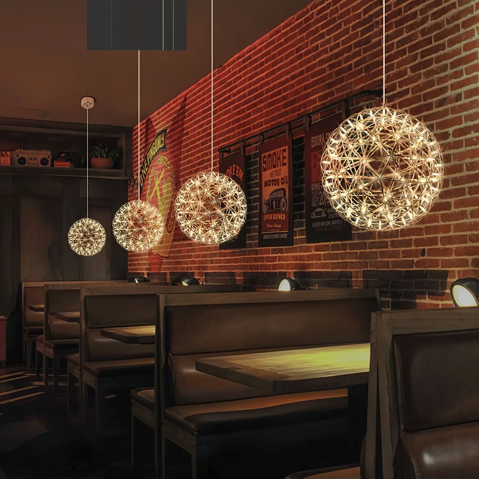 Silver Spark Ball Pendant Light T204