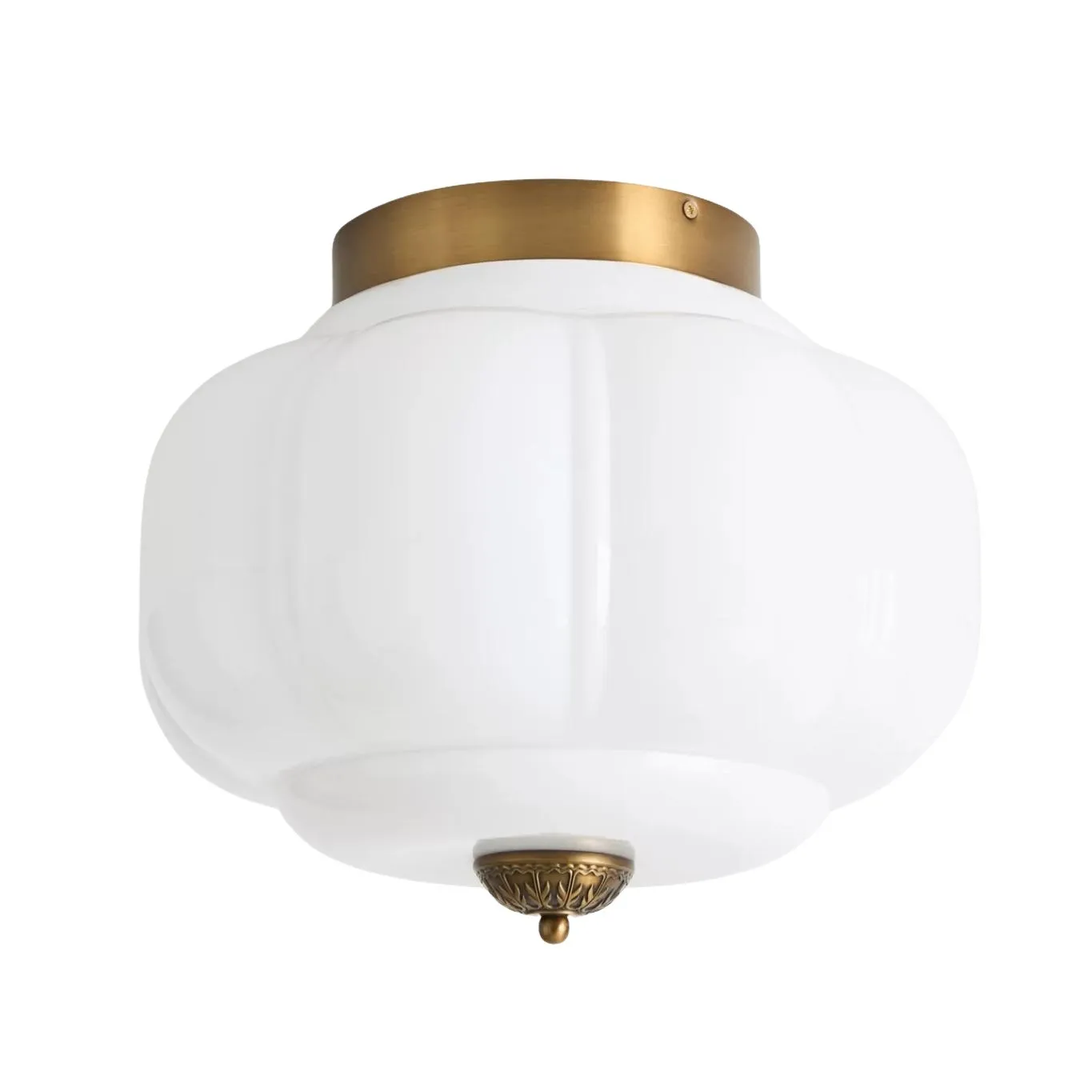 Eloise Retro Milk Glass Semi Flush Mount Ceiling Light G55