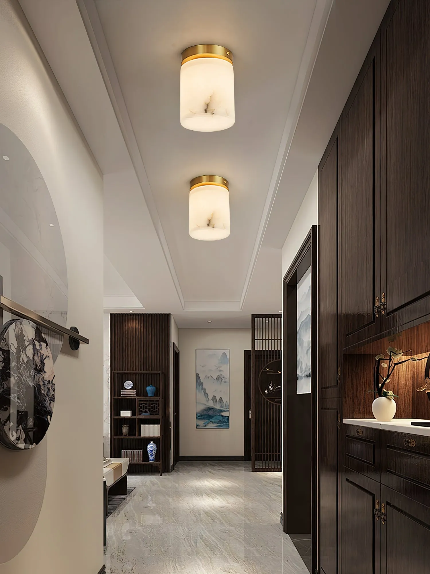 Melange Alabaster Ceiling Light D496