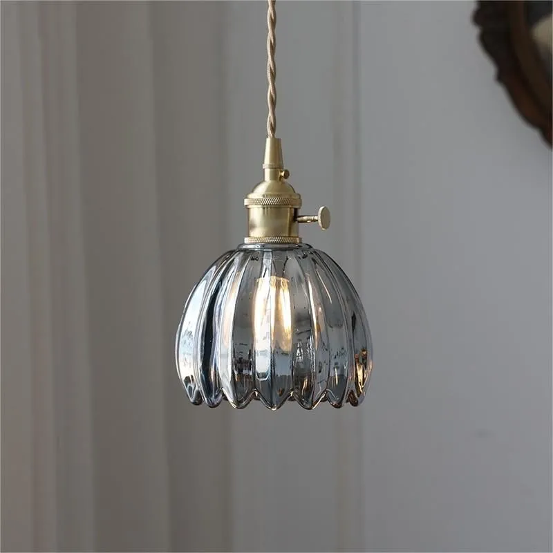 Japanese Retro Glass Flower Pendant Light S28