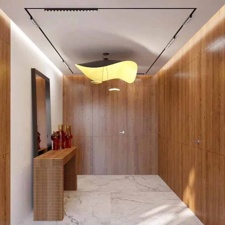 Modern Foil Curved Metal LED Pendant / Ceiling light for Bedroom