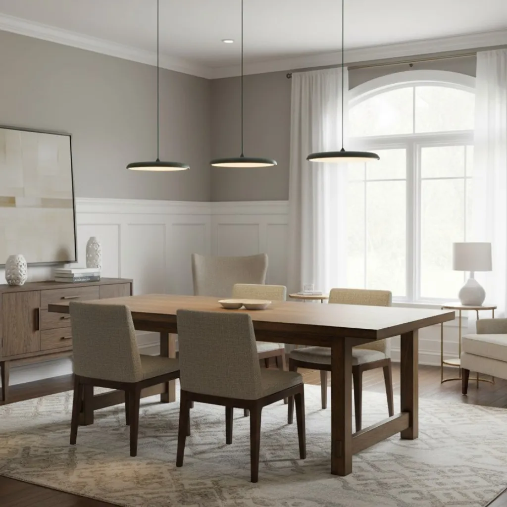 Astris Modern Disc Pendant Lighting - Soft Glow LED Hanging Light for Dining Room and Living Space T583
