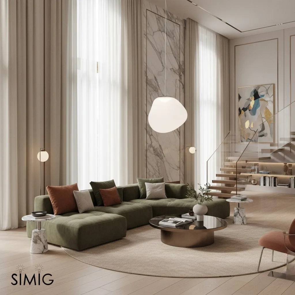 Dynamic Surface Pendant Light For Living Room S09