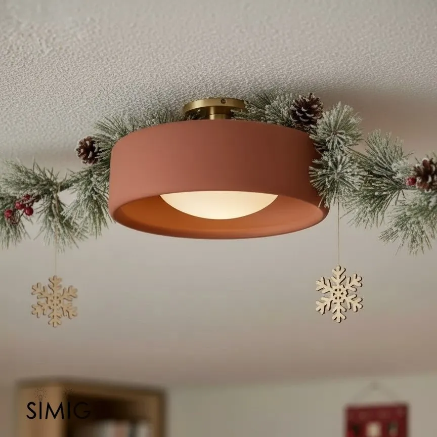 Cerova Elegant Round Porcelain Flush Mount Ceiling Light T165