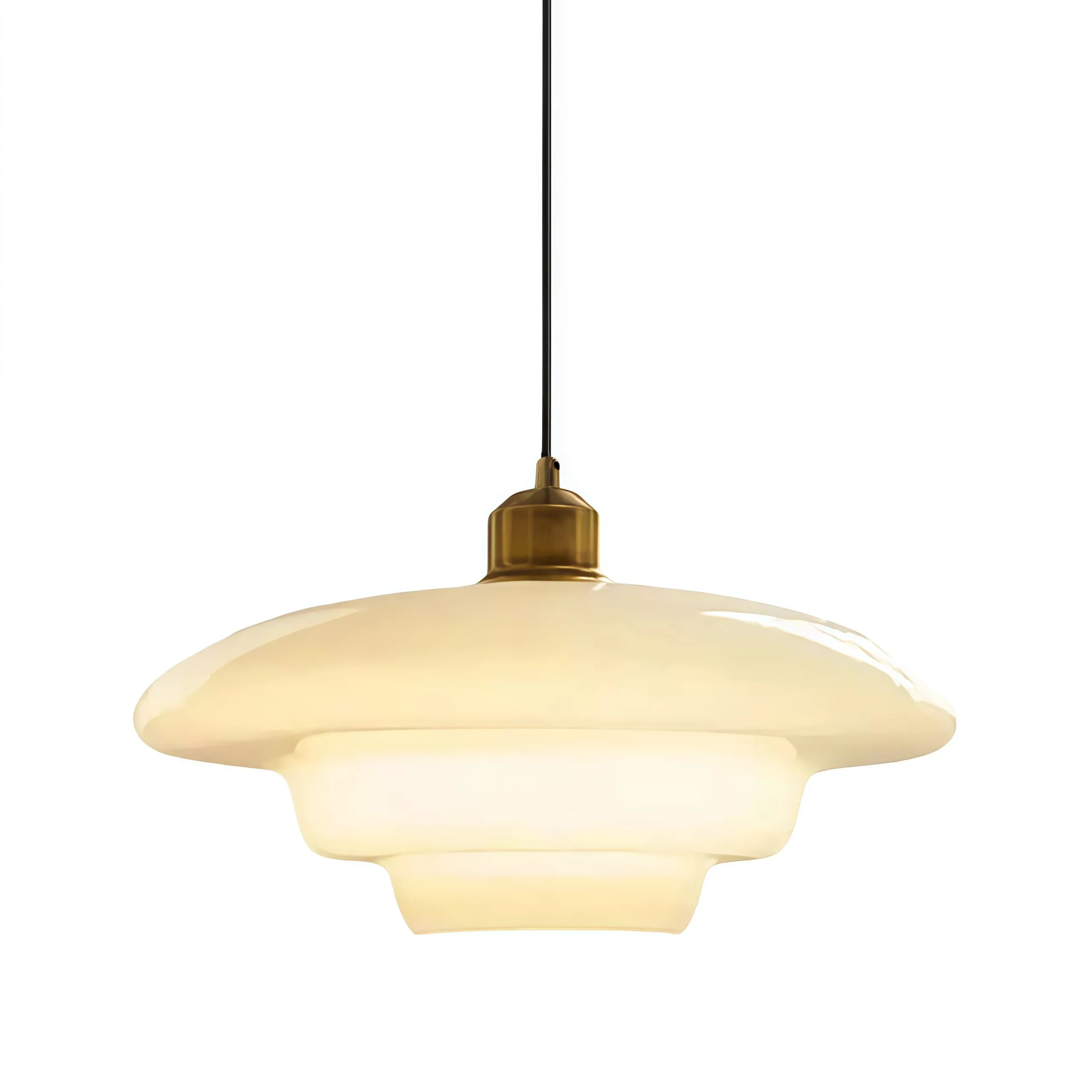 Mid-Century Art Milk White Glass Pendant Lamp S81