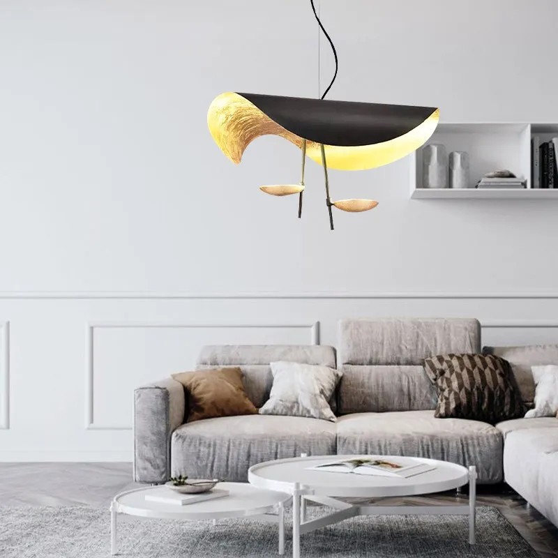 Modern Foil Curved Metal LED Pendant / Ceiling light for Bedroom