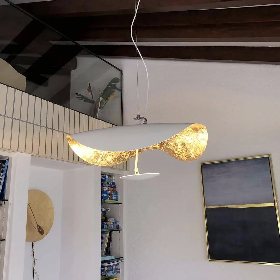 Modern Foil Curved Metal LED Pendant / Ceiling light for Bedroom