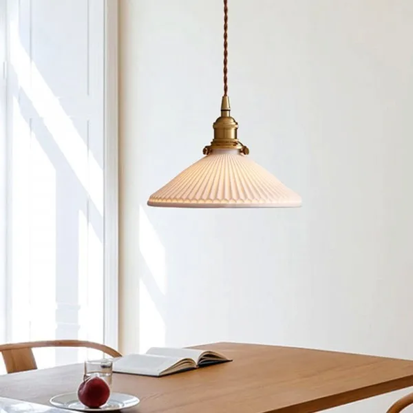 Modern Pleated Ceramic Pendant Light S122