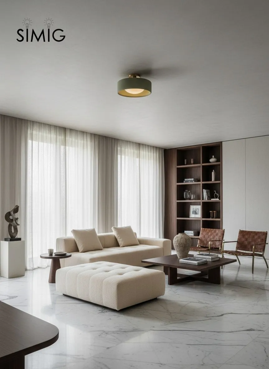 Cerova Elegant Round Porcelain Flush Mount Ceiling Light T165