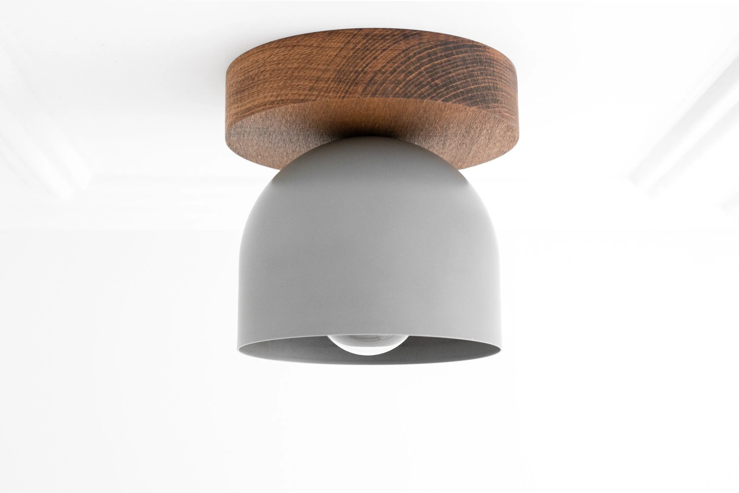 Metio Dome Modern Rustic Ceiling Light - Wooden and Metal Fusion T372