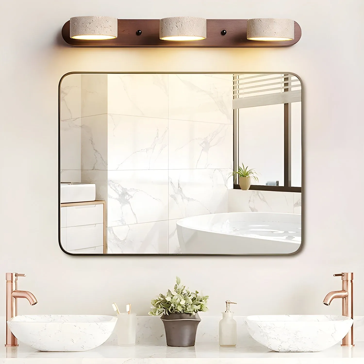 Natural Travertine Dual Wall Lamp G115