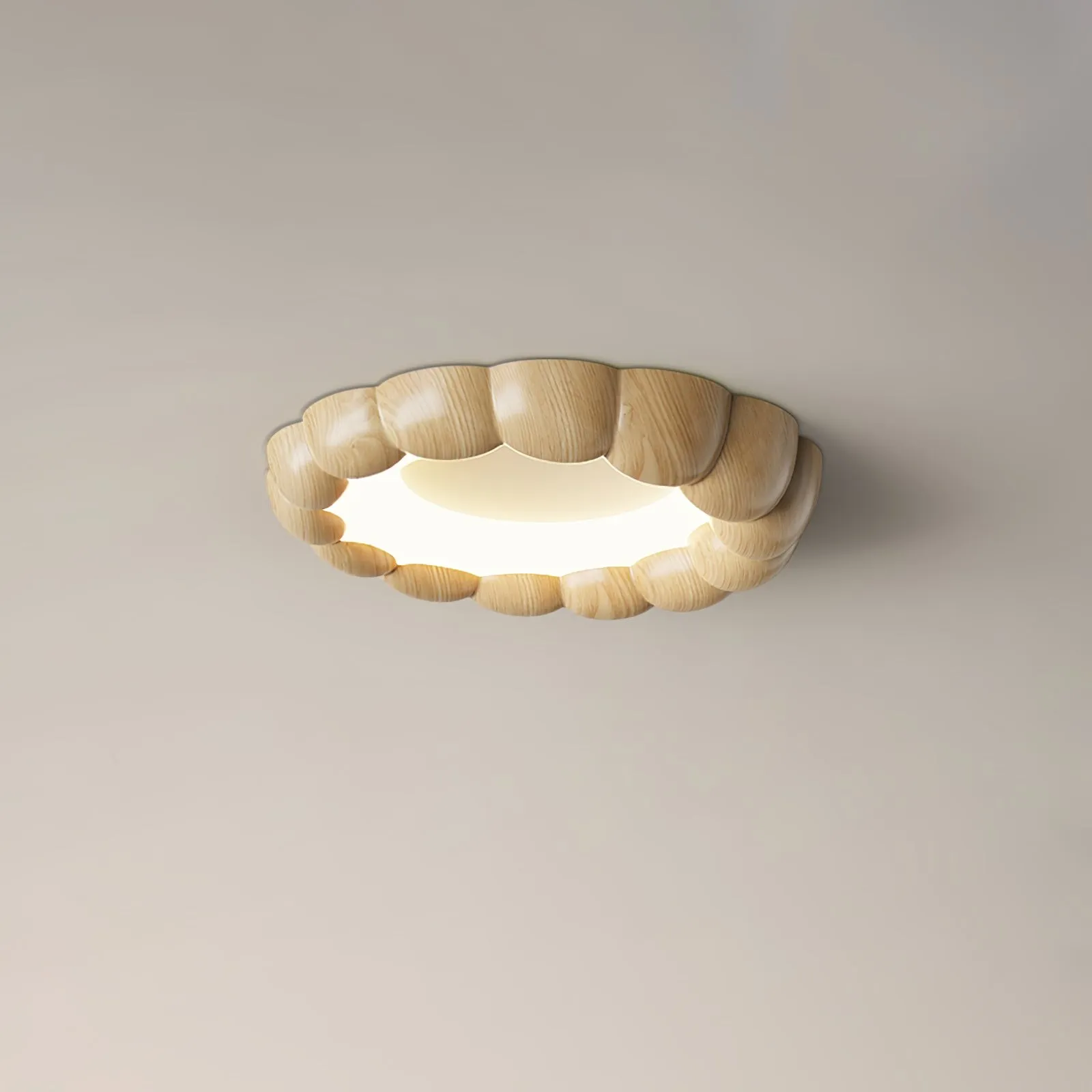 Faux Wood Ripple Ceiling Lamp M559