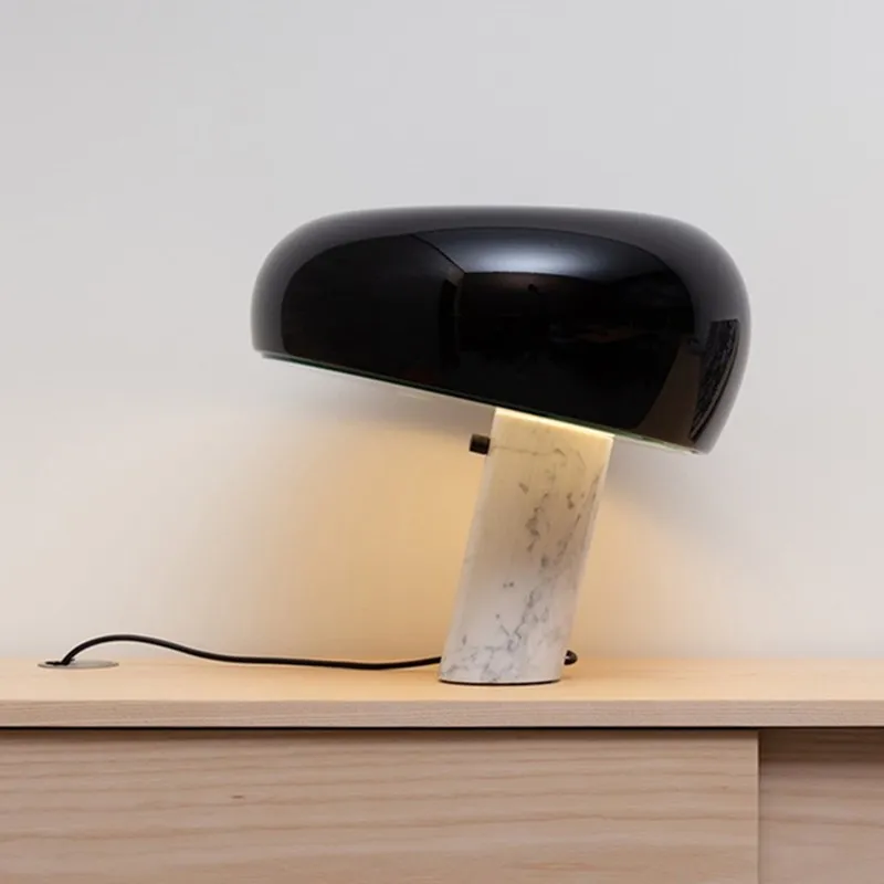 Modern Scandinavian Curved Marble Table Lamp