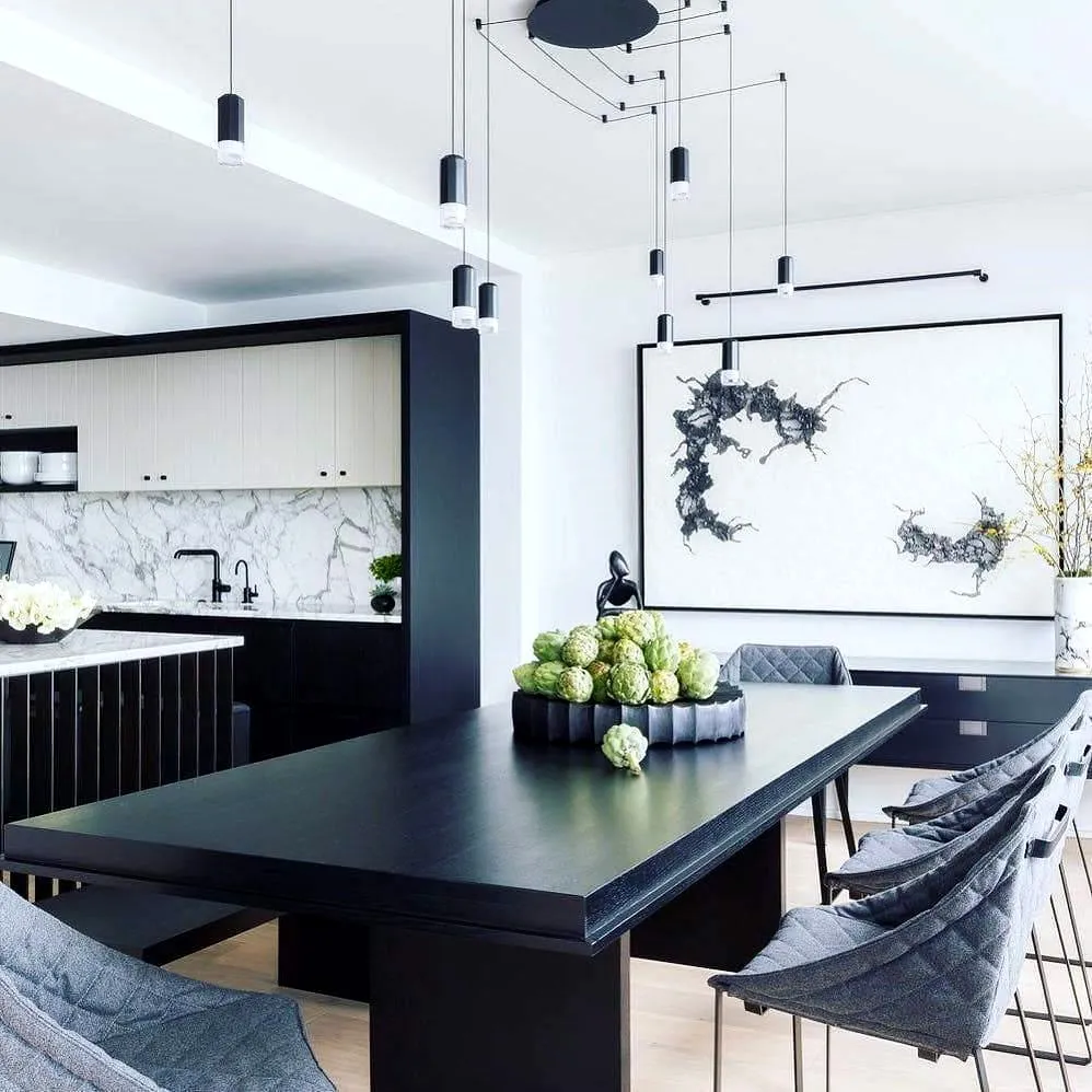 Industrial Black Wireflow Free Form LED Pendant Light