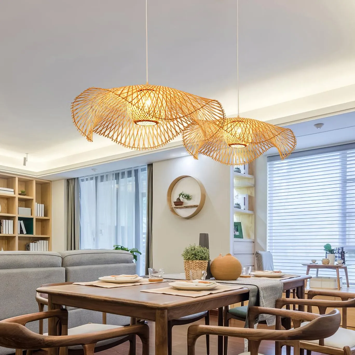 Bamboo Lotus Leaf Pendant Lamp P004
