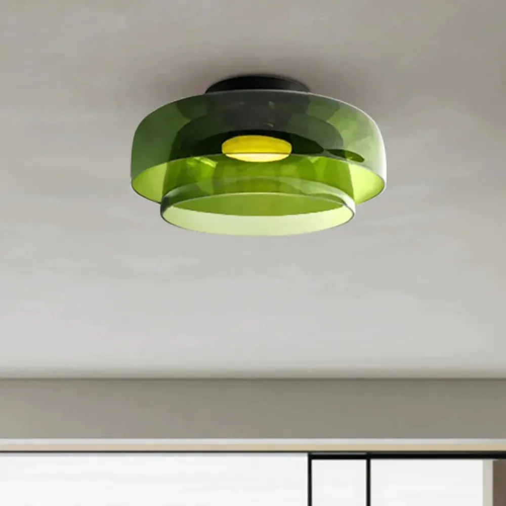 Nordic Morandi Glass Bowl Shaped Ceiling Lamp S144