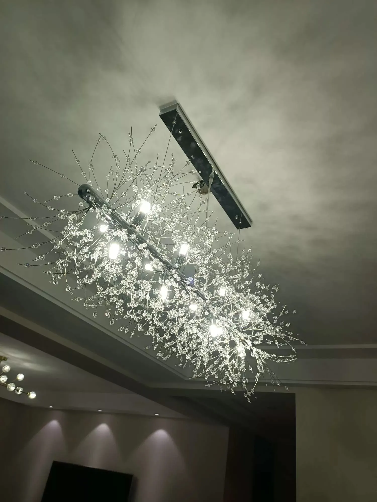 Modern Rectangular Crystal Fireworks Chandelier S15