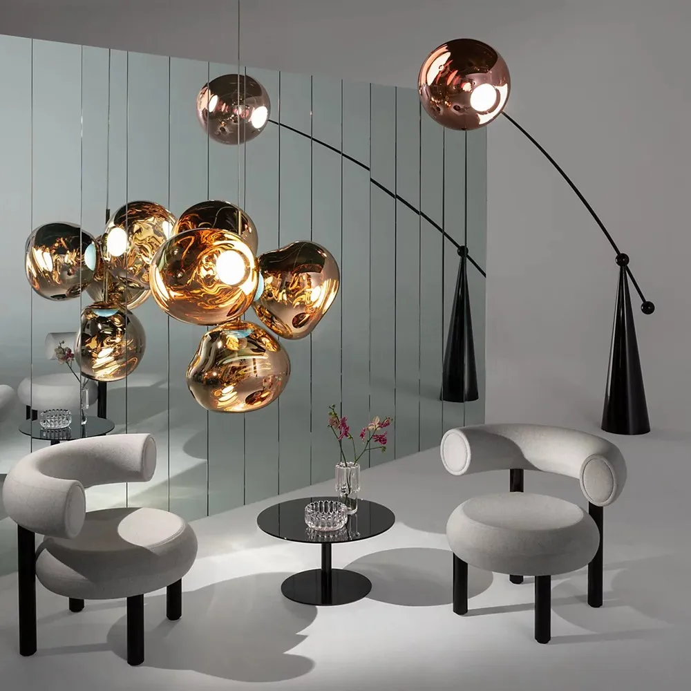 Dynamic Surface Pendant Light For Living Room S09