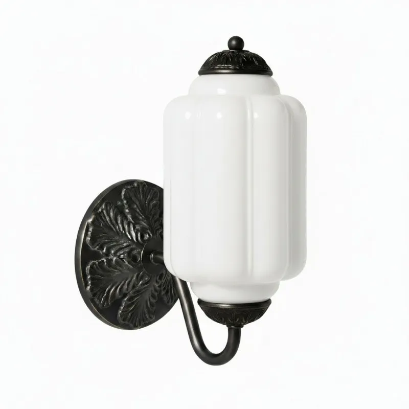 Eloise Vintage Sconce With Milk Glass Shade For Bedroom Or Hallway S194
