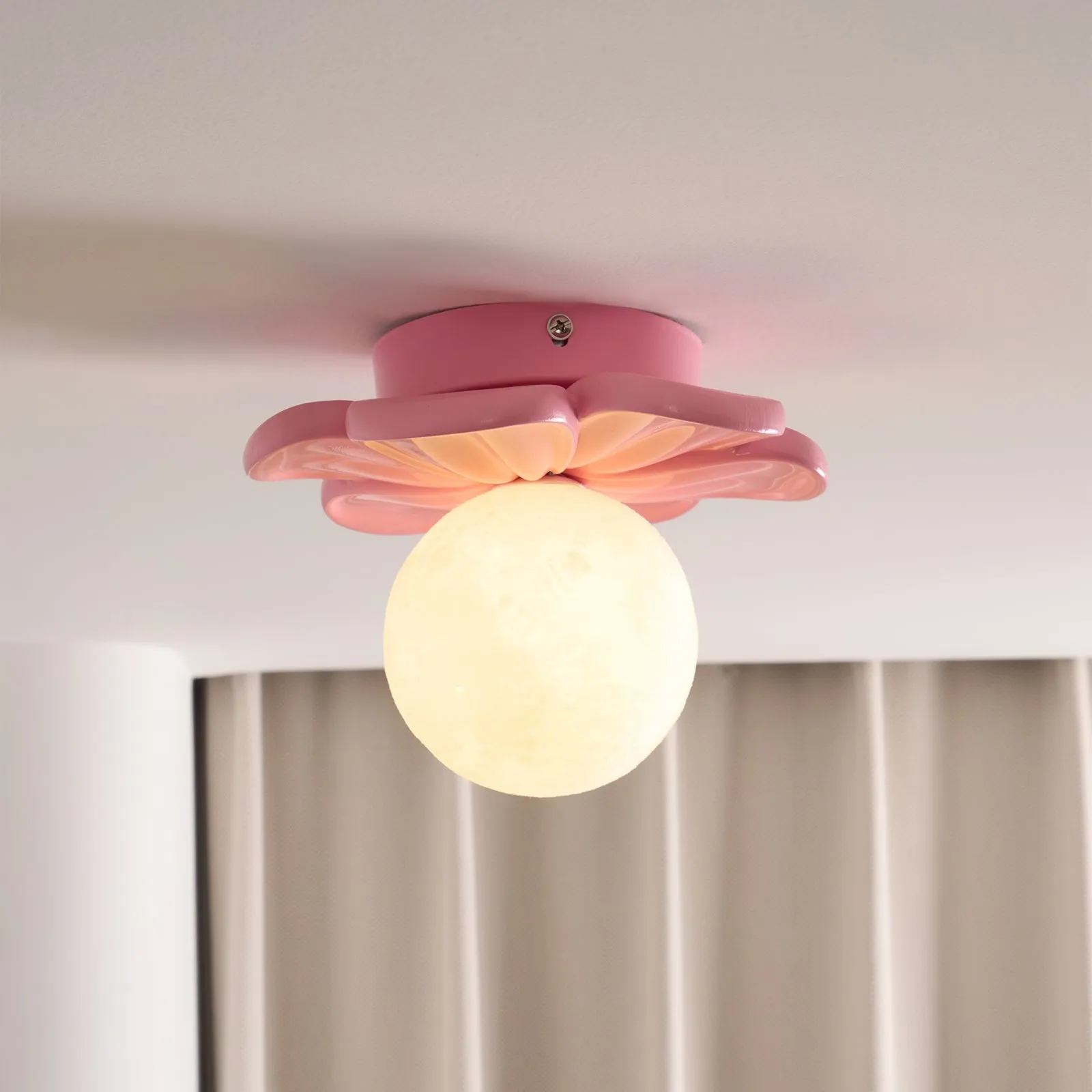 Cream Bloom Flower Ceiling Lamp D408