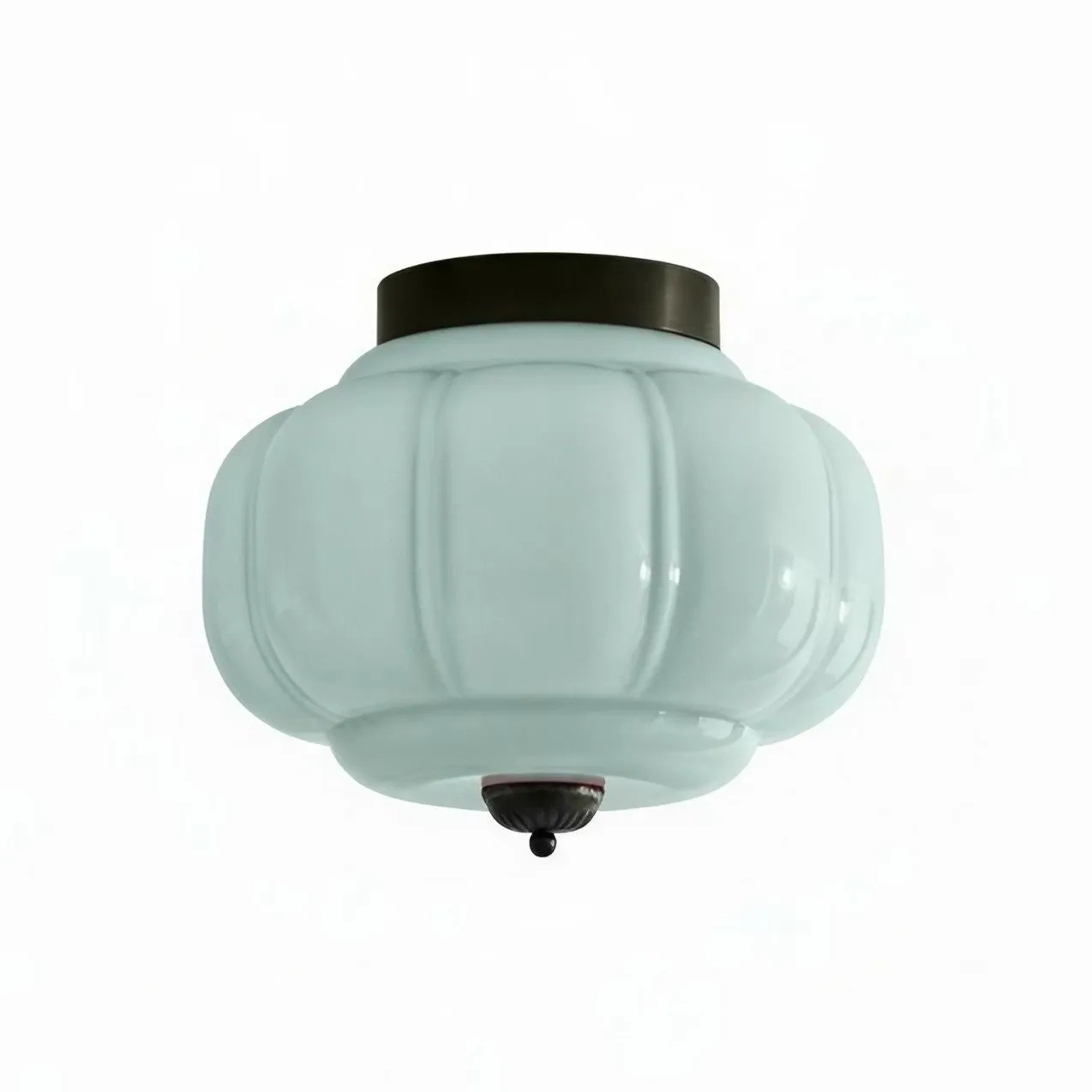 Vintage Eloise Milk Glass Flush Mount Ceiling Light - Vintage Charm Soft Glow T287