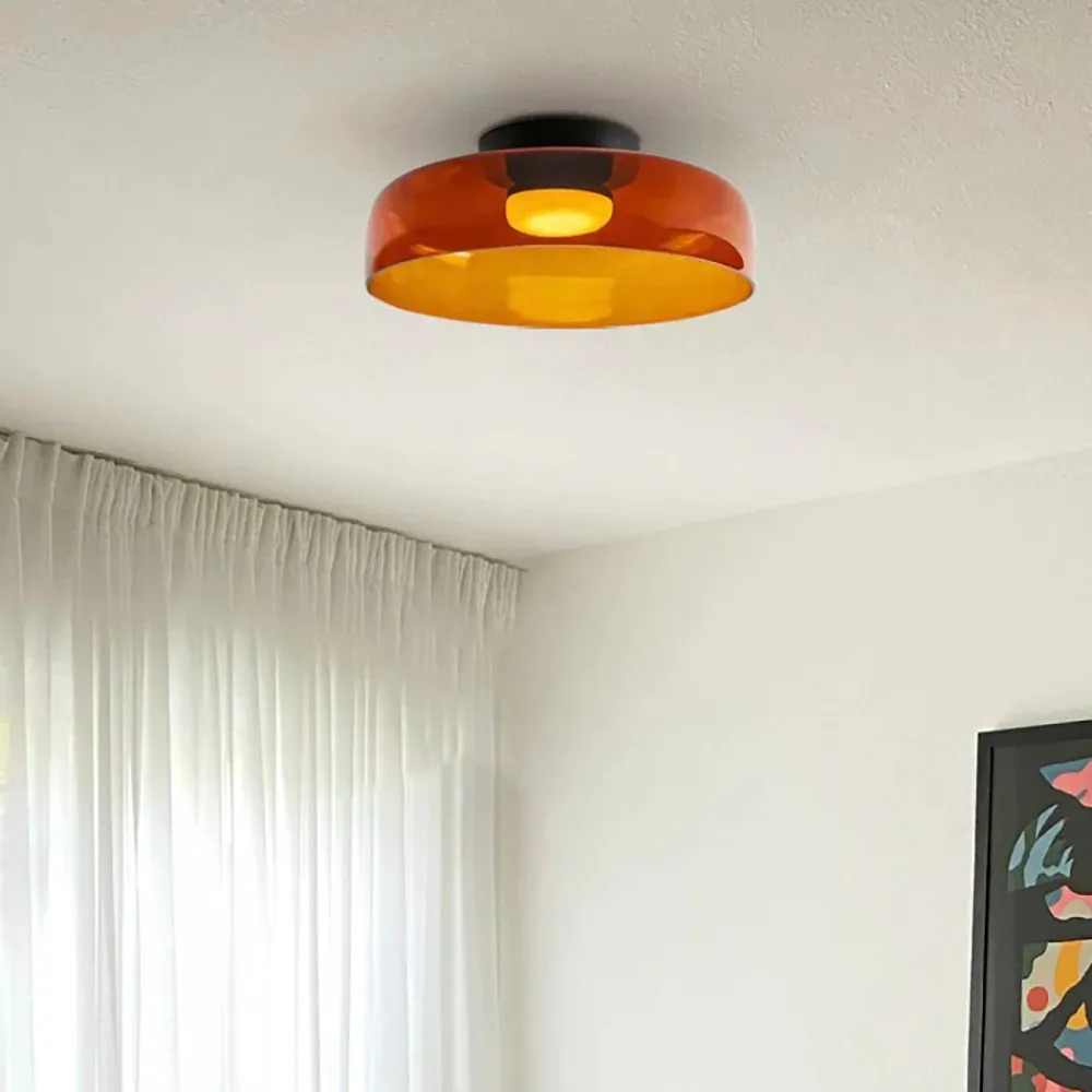 Nordic Morandi Glass Bowl Shaped Ceiling Lamp S144