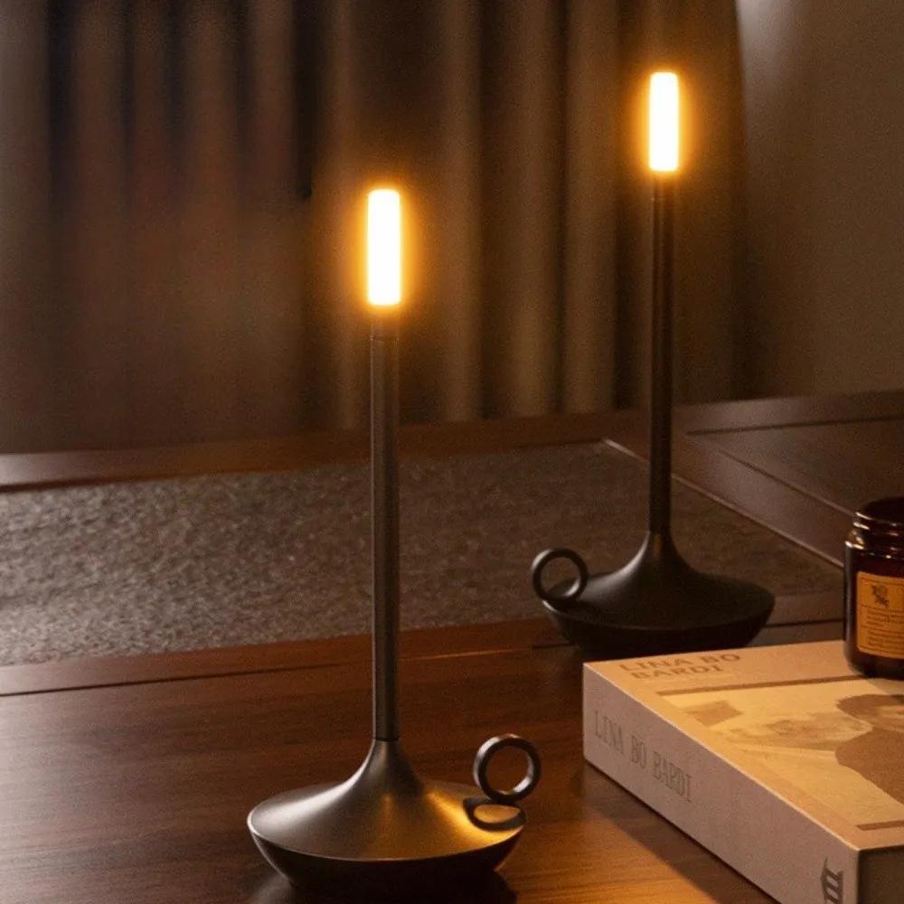 Metal Candle Touch Dimmable Rechargeable Table Lamp S183