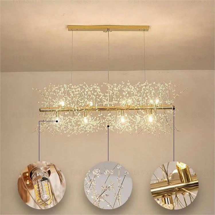 Modern Rectangular Crystal Fireworks Chandelier S15